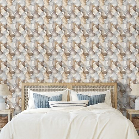 SAMOLEPÍCÍ TAPETA MODERNÍ PLETENÝ VZOR V ZEMITÝCH TÓNECH - VZOROVANÉ TAPETY - TAPETY