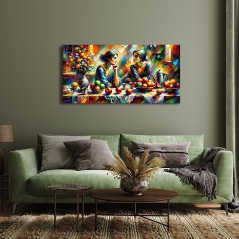 OBRAZ DVĚ ŽENY S JABLKY - OBRAZY ŽENY - OBRAZY