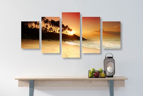 5-DIJELNA SLIKA ZALAZAK SUNCA NA ŠRI LANCI - SLIKE PRIRODE I KRAJOLIKA - SLIKE