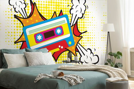 SAMOLEPÍCÍ TAPETA POP ART KAZETA - SAMOLEPÍCÍ TAPETY - TAPETY
