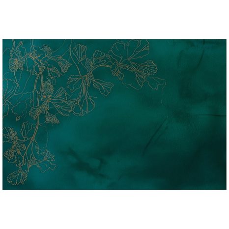 TAPET FLORI AURII PE VERDE SMARALD - TAPET FLORI - TAPETURI