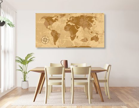 QUADRO IN SUGHERO – MAPPA DEL MONDO RUSTICA - QUADRI SU SUGHERO - STAMPE E QUADRI
