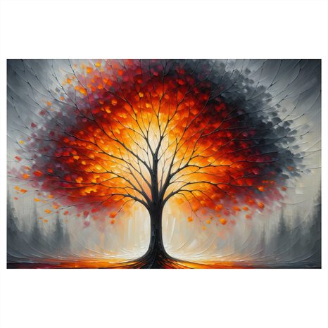 OBRAZ ZÁŘIVÝ STROM ŽIVOTA V PODZIMNÍ KRAJINĚ - OBRAZY STROMY ŽIVOTA - OBRAZY
