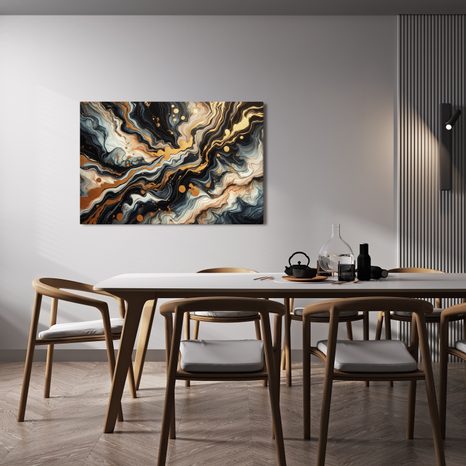 OBRAZ ZLATÝ CHAOS - OBRAZY ABSTRAKTNÍ TVARY - OBRAZY