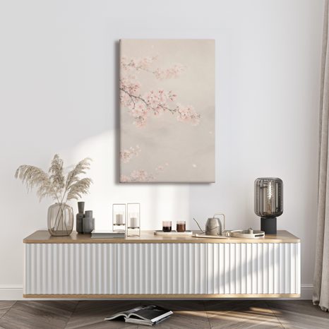 CANVASTAVLA ROSA KÖRSBÄRSBLOMMOR I DIS - BLOMTAVLOR - TAVLOR