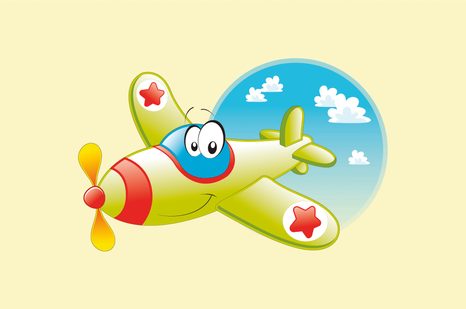 TAPETE FURCHTLOSES KLEINES FLUGZEUG - KINDERTAPETEN - TAPETEN