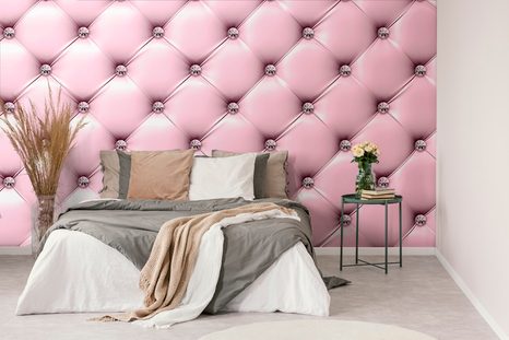 SELBSTKLEBENDE TAPETE ELEGANZ DES LEDERS IN CANDY-PINK - SELBSTKLEBENDE TAPETEN - TAPETEN