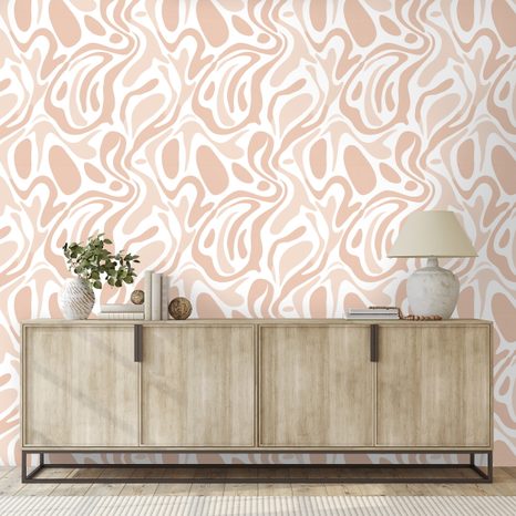 FOTOTAPETA ORGANICKÉ BÉŽOVÉ VLNY - VZOROVANÉ TAPETY - TAPETY