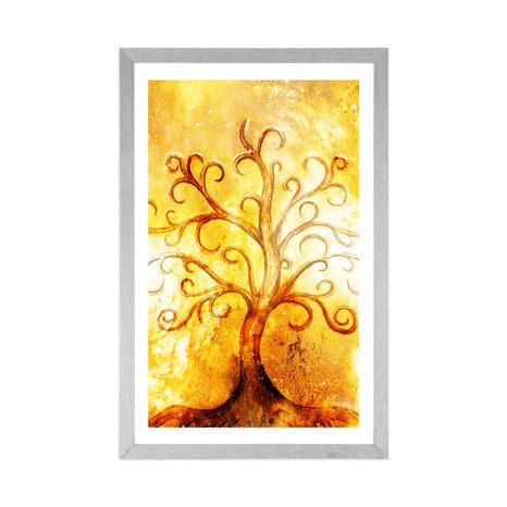 PLAKÁT S PASPARTOU STROM ŽIVOTA - FENG SHUI - PLAKÁTY