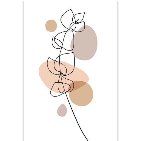 QUADRO SU TELA – FOGLIA MINIMALISTA SU SFONDO BIANCO NO1 - QUADRI FORME ASTRATTE - STAMPE E QUADRI