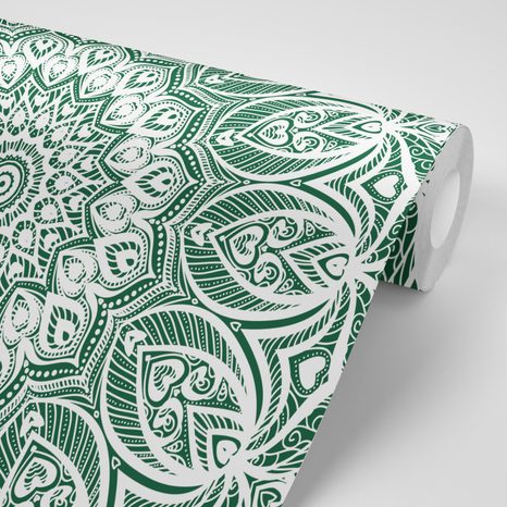 SAMOLEPÍCÍ TAPETA MANDALA HARMONIE NA ZELENÉM POZADÍ - SAMOLEPÍCÍ TAPETY - TAPETY
