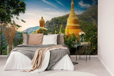 TAPETA POHLED NA ZLATÉHO BUDHY - TAPETY FENG SHUI - TAPETY