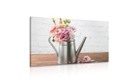 QUADRO SU TELA – BOUQUET DI FIORI IN ANNAFFIATOIO - QUADRI DI NATURE MORTE - STAMPE E QUADRI