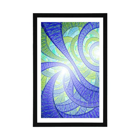 POSTER WITH MOUNT FRACTAL ABSTRACTION - ABSTRACT AND PATTERNED - POSTERS
