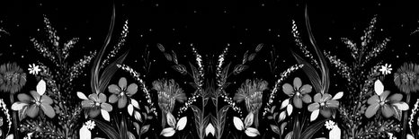 OBRAZ S KVĚTINOVÝM ORNAMENTEM V ČERNOBÍLÉM PROVEDENÍ - ČERNOBÍLÉ OBRAZY - OBRAZY