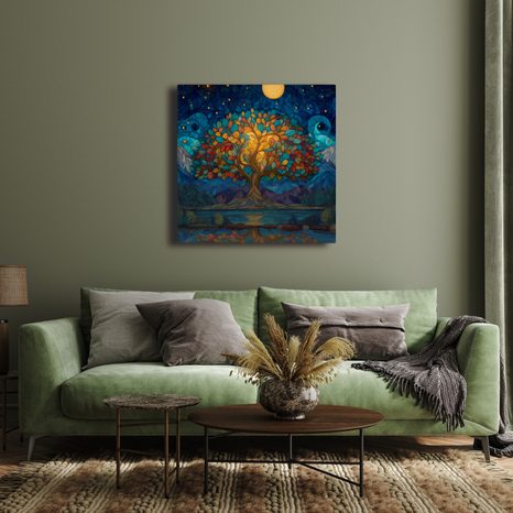 OBRAZ MAGICKÁ NOC A STROM ŽIVOTA - OBRAZY STROMY ŽIVOTA - OBRAZY