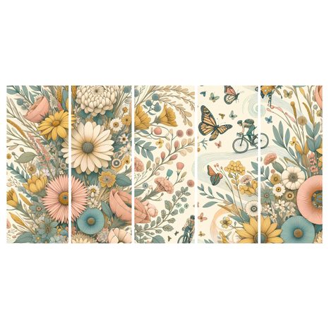 5-DIELNY OBRAZ JAZDA V LETNEJ PRÍRODE - OBRAZY POLIA A LÚKY - OBRAZY