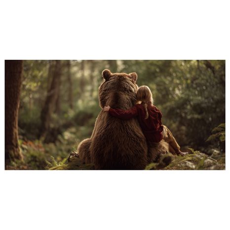 WANDBILD MÄDCHEN UND BÄR - WANDBILDER BÄREN - BILDER