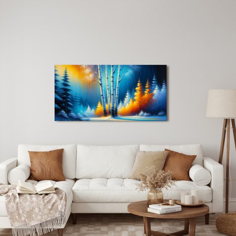 WANDBILD BIRKEN IM WINTERWALD - BILDER WALD - BILDER