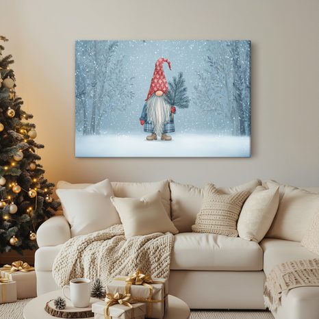 WEIHNACHTLICHES WANDBILD WINTERWICHTEL IM WALD - WEIHNACHTS- UND WINTERBILDER - BILDER