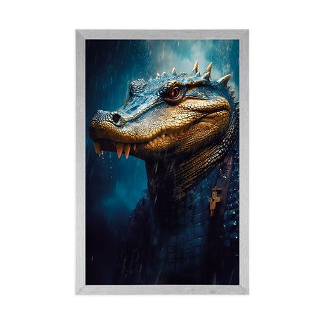 POSZTER KÉK-ARANY KROKODIL. - ÁLLATVILÁG URALKODÓI - POSZTEREK