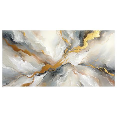 WANDBILD ABSTRAKTE GOLDENE ENERGIE - WANDBILDER ABSTRAKTE FORMEN - BILDER