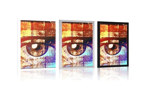 POSTER SURREALISTISCHES AUGE - ABSTRAKT UND GEMUSTERT - POSTER