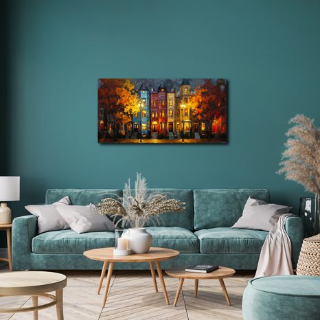 КАРТИНА НА ПЛАТНО – ВЕЧЕРНА ГРАДСКА СЦЕНА - КАРТИНИ - 🔥 ТОТАЛНА РАЗПРОДАЖБА