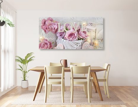 OBRAZ VINTAGE DEKORACE S NÁPISEM LOVE - VINTAGE A RETRO OBRAZY - OBRAZY