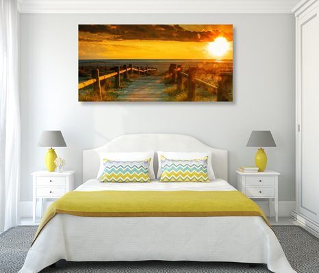 WANDBILD FASZINIERENDER SONNENUNTERGANG - BILDER VON NATUR UND LANDSCHAFT - BILDER