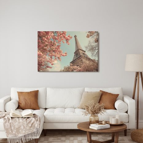 OBRAZ EIFFELOVA VĚŽ V RŮŽOVÉM KVĚTU - OBRAZY PAŘÍŽ - OBRAZY