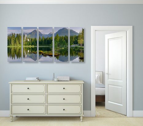 5-DIJELNA SLIKA PREKRASNA PANORAMA PLANINA KRAJ JEZERA - SLIKE PRIRODE I KRAJOLIKA - SLIKE
