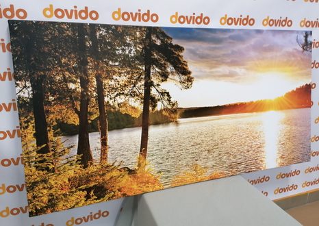 WANDBILD SONNENUNTERGANG ÜBER DEM SEE - BILDER VON NATUR UND LANDSCHAFT - BILDER