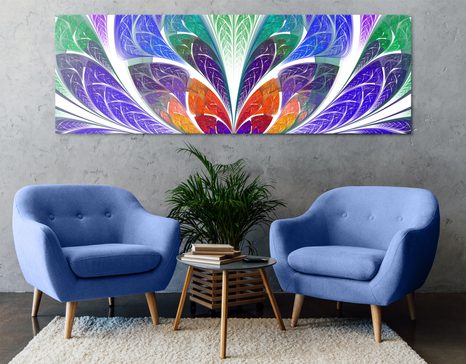 КАРТИНА НА ПЛАТНО – АБСТРАКЦИЯ НА ЦВЕТНО СТЪКЛО - АБСТРАКТНИ КАРТИНИ - КАРТИНИ