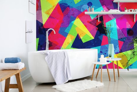 TAPETA GEOMETRICKÝ VZOR S GRUNGE EFEKTEM - ABSTRAKTNÍ TAPETY - TAPETY