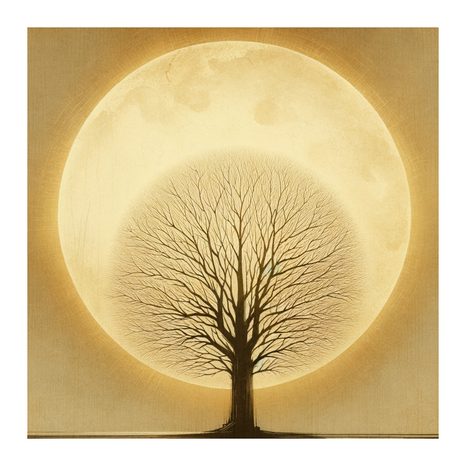 WANDBILD SILHOUETTE DES LEBENSBAUMS - BILDER BÄUME DES LEBENS - BILDER