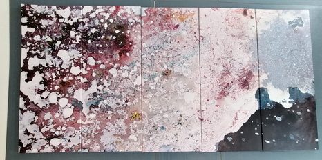 TABLOU 5-PIESE ABSTRACȚIA ÎN TONURI FINE - TABLOURI ABSTRACTE - TABLOURI