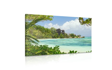 OBRAZ PIĘKNA PLAŻA NA WYSPIE LA DIGUE - OBRAZY PRZYRODY I KRAJOBRAZY - OBRAZY