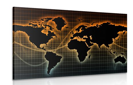 CANVAS PRINT MAP WITH AN ORIGINAL BACKGROUND - PICTURES OF MAPS - PICTURES