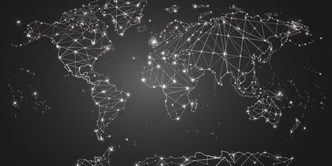 WANDBILD SCHWARZ-WEISSE WELTKARTE - WELTKARTEN ALS BILDER - BILDER