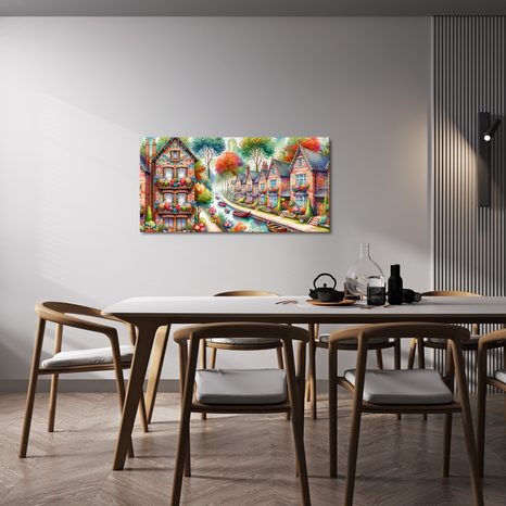 OBRAZ ULICE S KVĚTINAMI - OBRAZY MĚSTA - OBRAZY