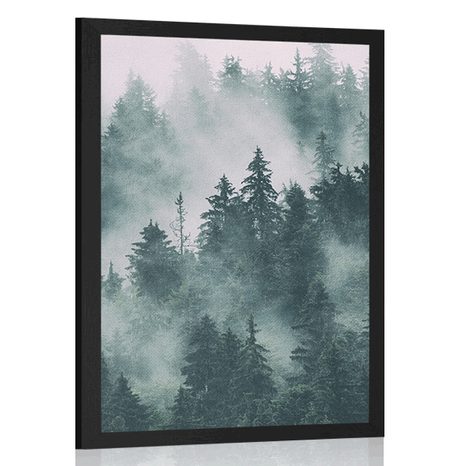 AFFICHE MONTAGNES DANS LE BROUILLARD - NATURE - AFFICHES