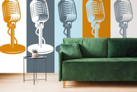 TAPETA S MIKROFONY PRO UMĚLCE - POP ART TAPETY - TAPETY