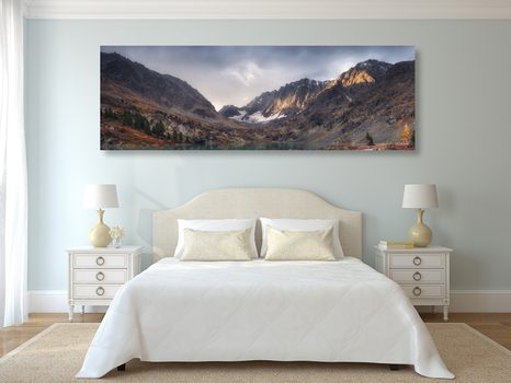 WANDBILD MAJESTÄTISCHE BERGE MIT SEE - BILDER VON NATUR UND LANDSCHAFT - BILDER