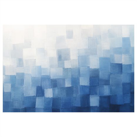 TABLEAU SUR TOILE – ABSTRACTION GÉOMÉTRIQUE BLEUE DÉLICATE - IMAGES FORMES ABSTRAITES - TABLEAUX