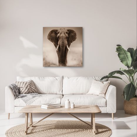 OBRAZ AFRICKÝ SLON V MLZE - OBRAZY SLONI - OBRAZY