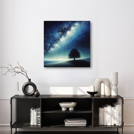 OBRAZ OSAMĚLÝ STROM ŽIVOTA A GALAXIE - OBRAZY STROMY ŽIVOTA - OBRAZY