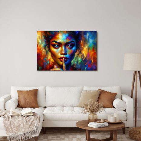 WANDBILD FRAU IN ABSTRAKTEN FARBEN - WANDBILDER FRAUEN - BILDER