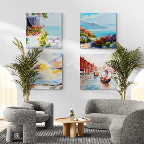 SET DI QUADRI – PAESAGGIO DIPINTO - COLLEZIONI DI QUADRI - STAMPE E QUADRI