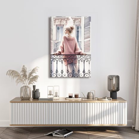 WANDBILD BLICK AUS PARISER FENSTER - WANDBILDER FRAUEN - BILDER